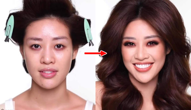 Khánh Vân lộ mặt mộc nhợt nhạt, lột xác nhờ chuyên gia make-up quốc tế