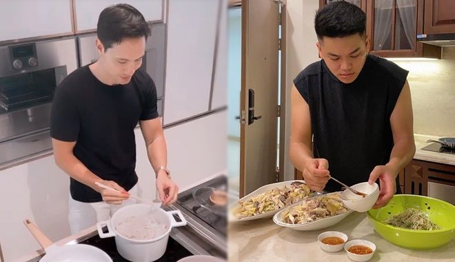 Quý ông bận "trăm công nghìn việc" vẫn đứng bếp: Kim Lý nhập hội