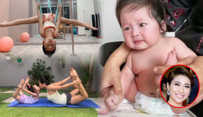 2 "thái cực" tập yoga của con sao Việt: Bên thành thạo, bên khóc mếu