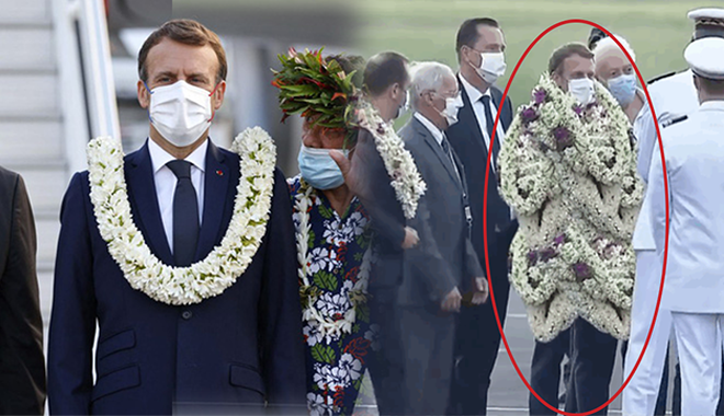 Tổng thống Pháp bất đắc dĩ trở thành “cây hoa di động” gây sốt MXH