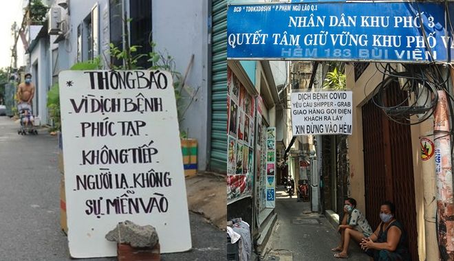 Tự quản nhau mùa dịch: Người Sài Gòn treo biển ngăn người lạ vào hẻm