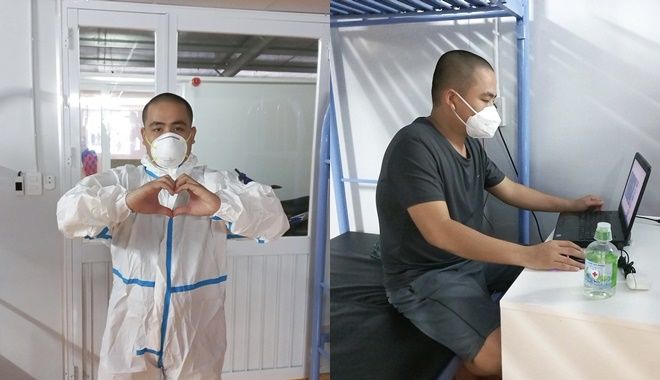 Chàng lao công BV dã chiến bấp chấp giúp người nhà xem tình trạng F0