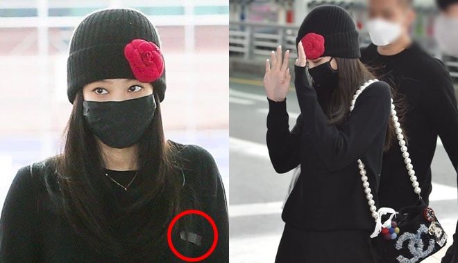 Jennie hóa bông hồng ở sân bay: Netizen "soi" áo lạc quẻ như mượn Lisa