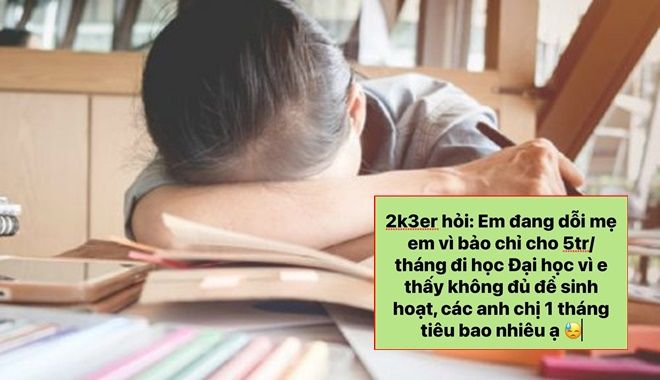 Mẹ cho 5 triệu/tháng đi học Đại học sợ không đủ: CĐM "3 triệu còn dư"
