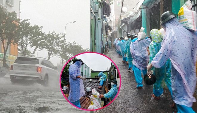 Miền Trung vừa chống dịch vừa chống bão: bộ đội dầm mưa giúp dân