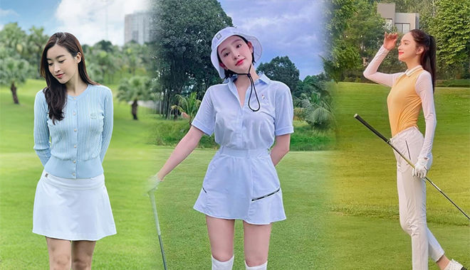 Mỹ nhân Việt sành điệu trên sân golf : Hương Giang như nữ sinh