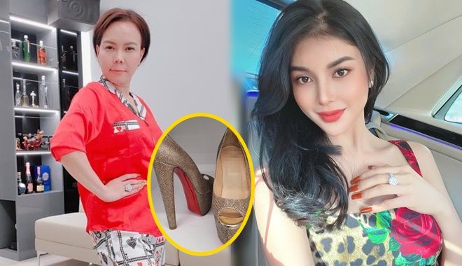 Sao Việt được fan tặng quà: Việt Hương nhận đôi giày cao như ghế