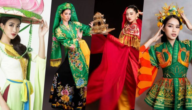 "Đọ" trang phục dân tộc của các đại diện Việt Nam ở Miss World