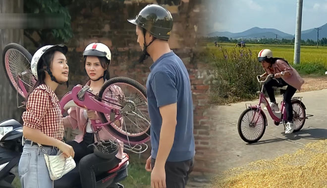 Hậu trường Phố Trong Làng: "cô bán quạt" say mê chơi cùng xe đạp hồng
