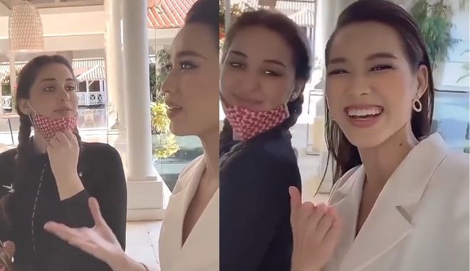 Ngày thứ 5 ở Miss World: Đỗ Thị Hà dạy tiếng Việt cho người đẹp Iraq