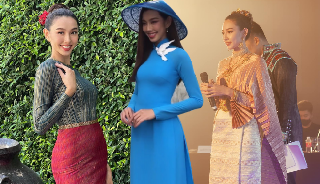 Trước thềm về Việt Nam, Thùy Tiên lần đầu diện áo dài trên đất Thái