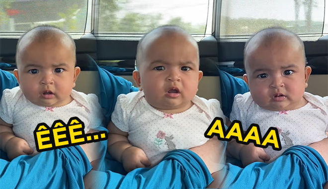 Con gái Võ Hạ Trâm bi bô tập nói, phát âm khiến mẹ phải tìm phiên dịch