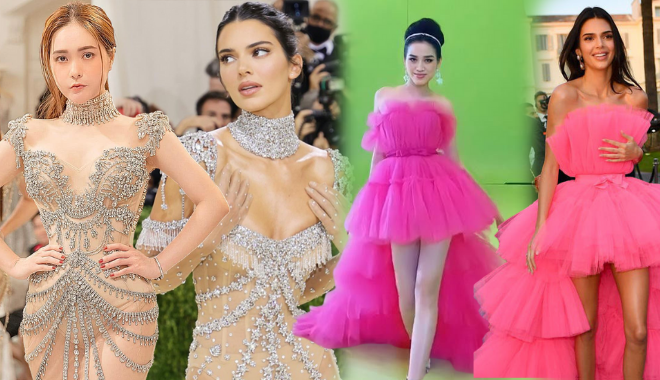 Sao Việt ''đụng độ'' Kendall Jenner: Di Băng cosplay đầm Met Gala