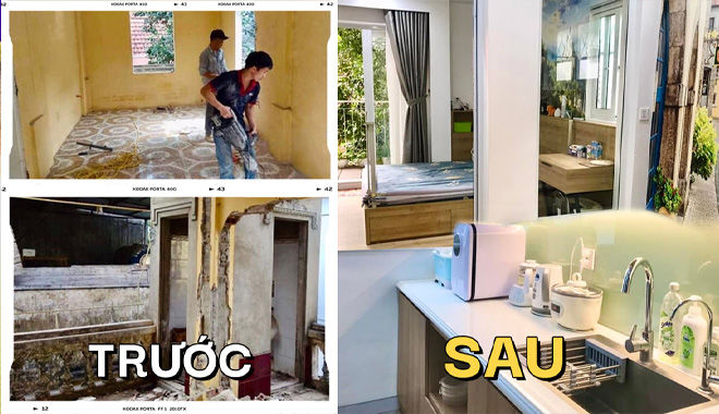 Cặp đôi trẻ cải tạo phòng cũ thành căn hộ nhỏ xinh đầy đủ công năng