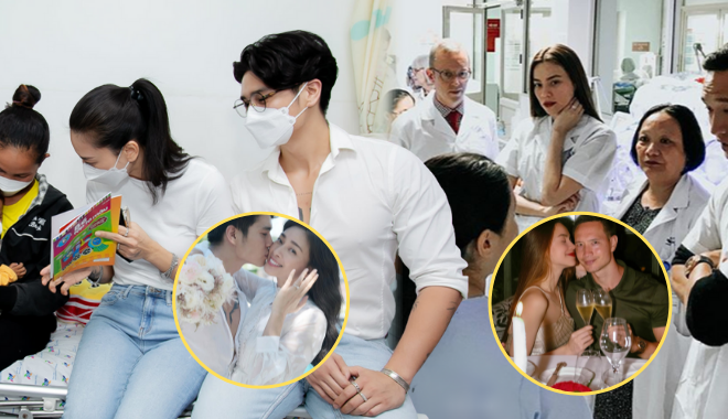 Sao nữ Vbiz đi làm thiện nguyện không quên dắt theo chồng Việt kiều