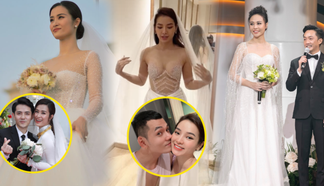 Sao Việt đầu tư váy cưới: Phương Trinh Jolie 4 bộ, Đông Nhi cả chục