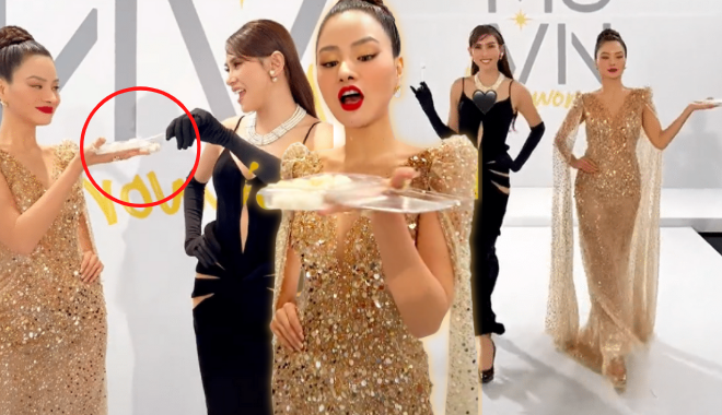 Siêu mẫu Vũ Thu Phương catwalk với dĩa bánh trôi: vừa lòng CĐM chưa?