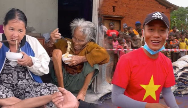 Từng xuất thân cơ cực, Quang Linh Vlog tích cực đi giúp người nghèo