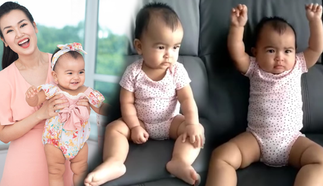 Con gái Võ Hạ Trâm tập thể dục nhưng mà nó lạ lắm: hợp tác cho mẹ vui