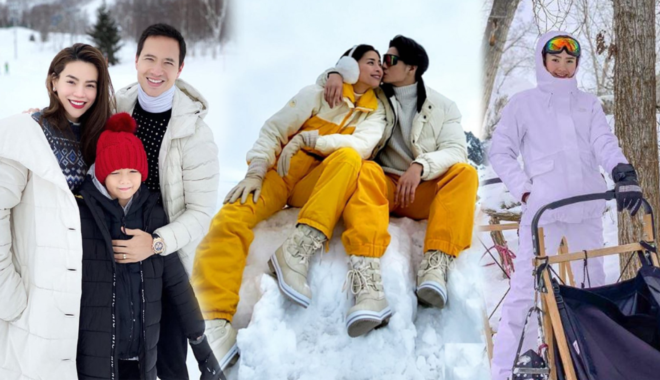 Sao Việt đi trượt tuyết: Ngô Thanh Vân - Huy Trần tình như ảnh cưới