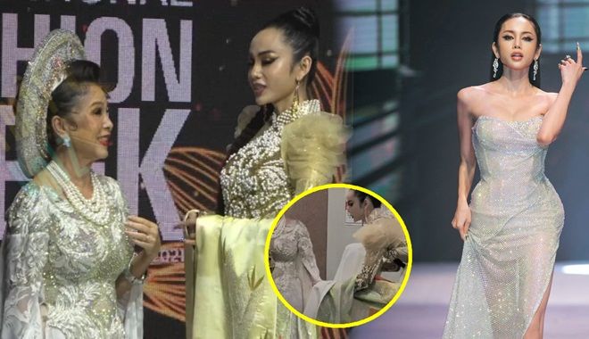 Trước màn catwalk "ô dề", Lương Mỹ Kỳ từng xách váy cho NSND Kim Xuân