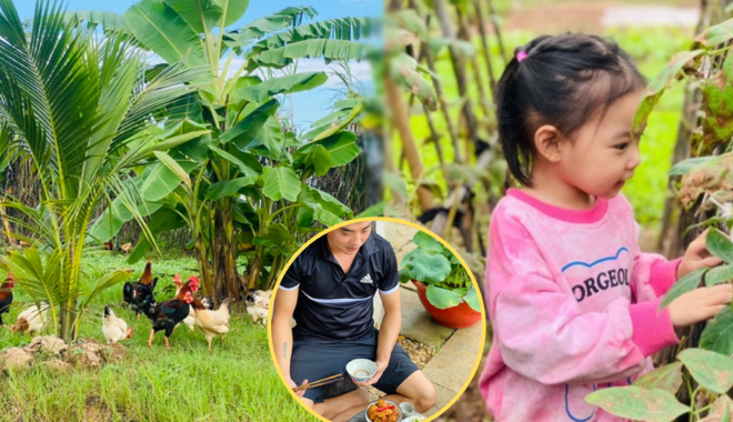 Con gái thích làm vườn, bố đảm cùng con chăm sóc khu vườn rộng 1000m2