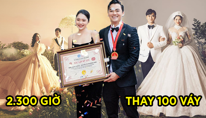 Vợ chồng lập kỷ lục ảnh cưới nhiều concept nhất Việt Nam: Thay 100 váy