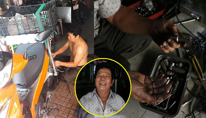 Ấm lòng tiệm sửa xe “ắp tình người” giữa lòng Sài Gòn hơn 35 năm qua