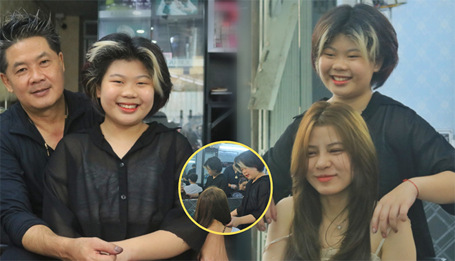 Cô bé 12 tuổi làm thợ chính salon tóc chỉ sau 3 tháng học nghề từ cha