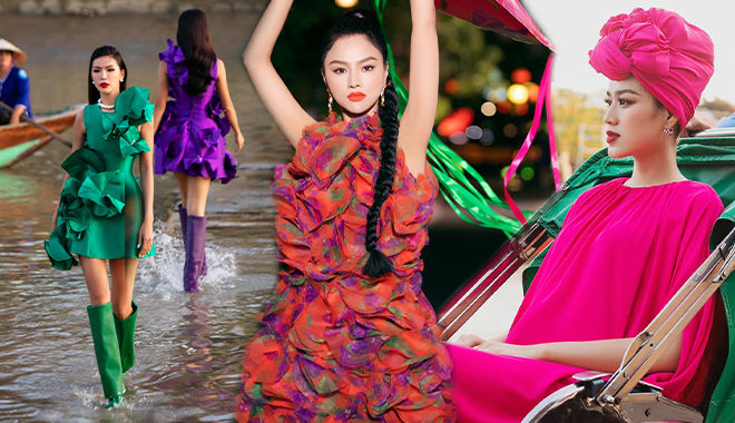 Lần đầu tiên có ở Vbiz: mẫu Việt diễn catwalk dưới sông
