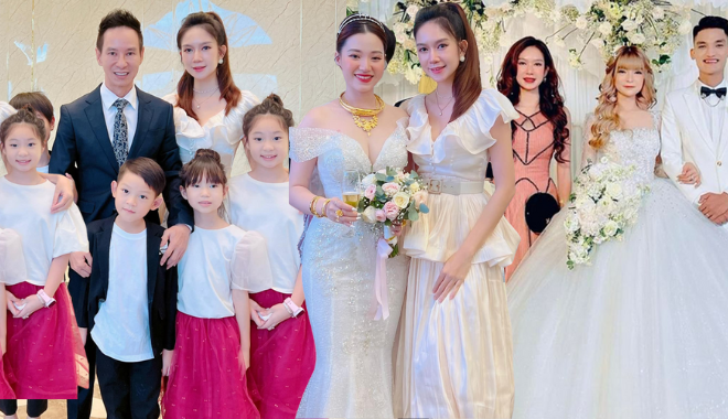 Vợ Lý Hải lại lấn át cô dâu: chuyến này còn đưa 4 con theo cho mới mẻ