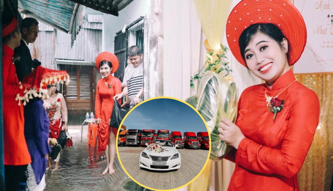 Chất như đám cưới miền Tây: Chú rể chân trần lội nước đón dâu
