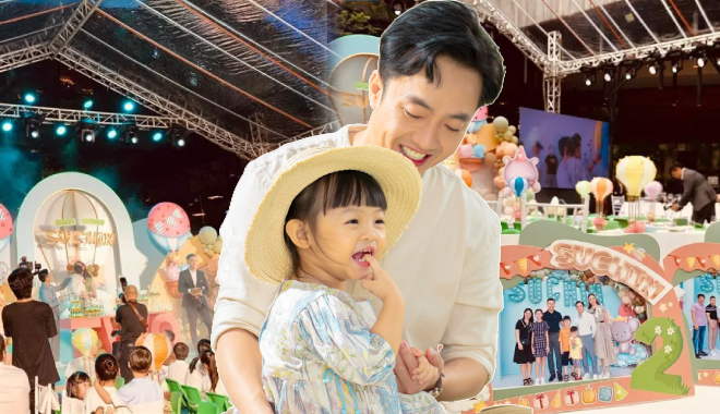 Cưng con như Cường Đô La: Sinh nhật ái nữ 2 tuổi rầm rộ hơn đám cưới