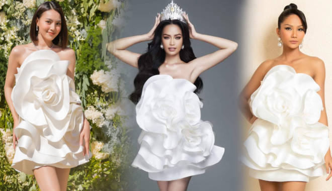 Đụng hàng mẫu đầm "đắt show": Ngọc nữ và Hoa hậu so kè gay gắt