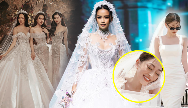 Khi các nàng hậu Việt diện váy cưới: Top 3 Miss World Vietnam lộng lẫy