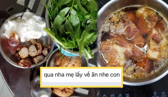 Lấy chồng gần, cô gái khoe được mẹ "hú qua" lấy thức ăn mỗi ngày
