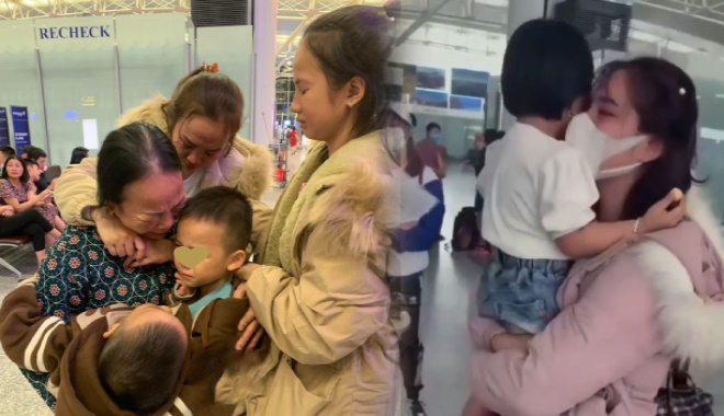 5 bà cháu ôm nhau khóc ở sân bay: “Không biết bao giờ gặp lại”