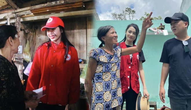 Sao Việt âm thầm ra miền Trung giúp bà con vượt bão lũ
