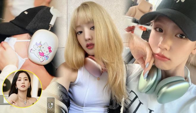 Hội idol dùng headphone như một loại phụ kiện: Jisoo mê khoe sticker 
