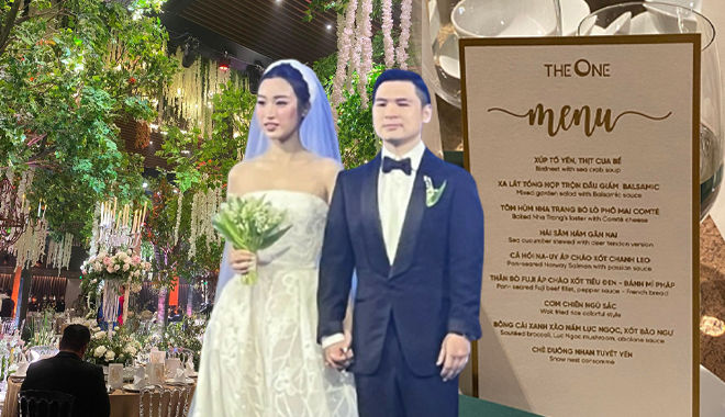 Không gian cưới Đỗ Mỹ Linh như cổ tích, menu toàn sơn hào hải vị