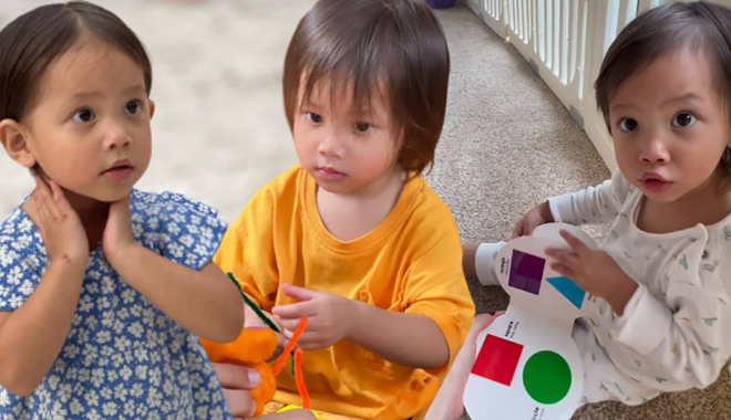 Lisa 2 tuổi đã phân biệt các hình dạng trong Toán học: Mẹ Hà dạy khéo