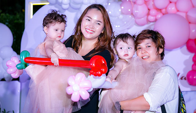 Tiệc sinh nhật của cặp song sinh nhà Diễm Châu: Nhóc tì quẩy tới bến