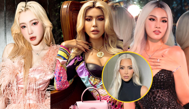 Sao Việt F5 diện mạo nhờ tóc bạch kim: Thủy Tiên giống Kim Kardashian