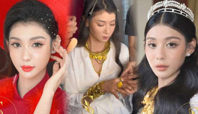 Cô dâu CSGT ở Bạc Liêu: Đeo 10 cây vàng kín cổ, xinh như hot girl