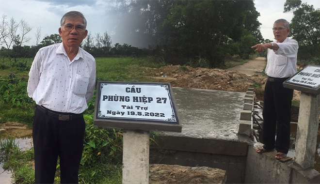 Cựu lính đặc công Việt Nam dùng toàn bộ lương hưu xây 28 chiếc cầu 