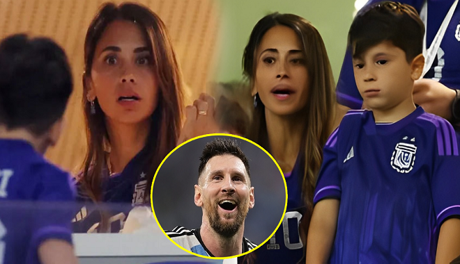 "Fan cứng CR7" bị vợ Messi mắng vì hành động nghịch ngợm trên khán đài