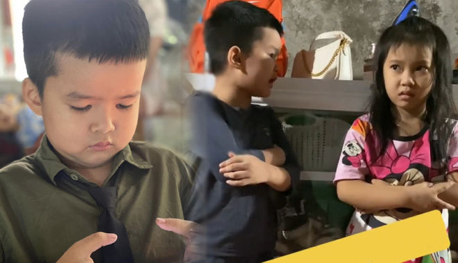 Mẹ bắt xin lỗi vì cãi lộn với em, cậu bé có biểu cảm đáng chú ý