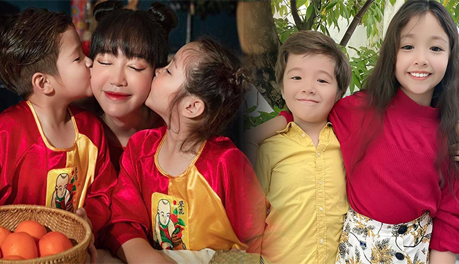 Nhan sắc hai "thiên thần lai" của Elly Trần qua ống kính của bà ngoại