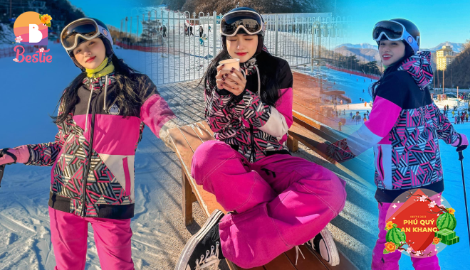 Hương Giang du lịch "chanh sả" đầu năm: Lên đồ trượt tuyết như gái Hàn