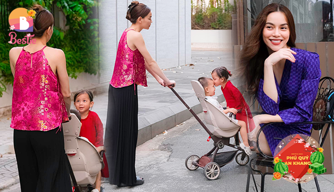 Tết của nhà Hồ Ngọc Hà: 3 mẹ con dạo quanh nhà cũng ra ảnh đẹp